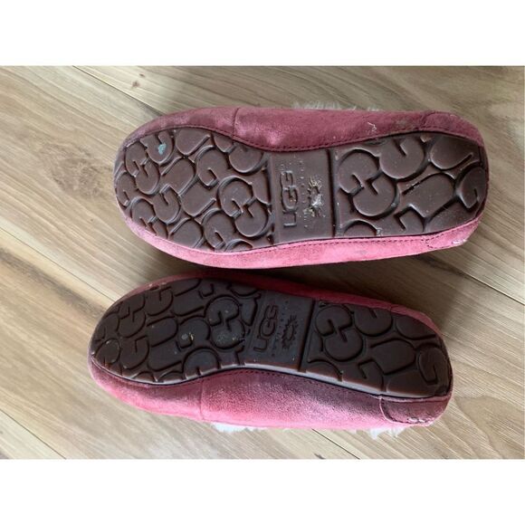 UGG‎ Australia Womens Ansley Suede Mocassin Slippers Fuchsia Pink - Picture 7 of 9
